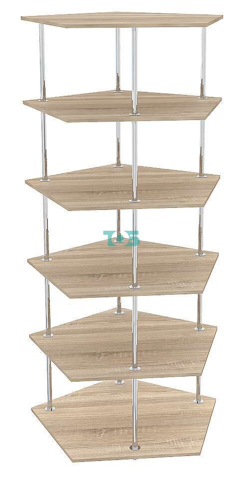 Торговый обзорный стеллаж ПЕНТАГОН №1
