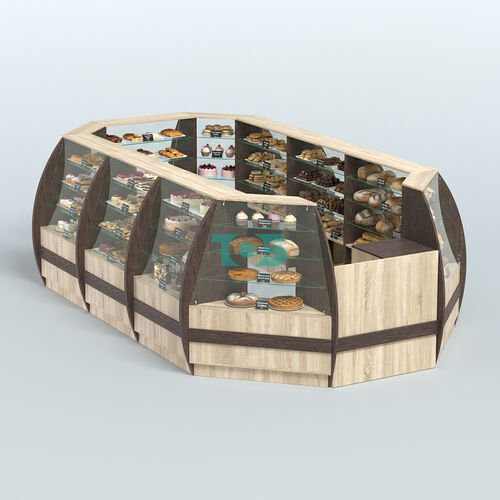 Торговый островок из стекла и дсп БРИЗ большой №4