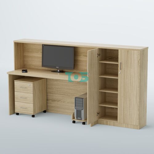 Ресепшен с тумбами и фасадными планками ВЕГА №6Д