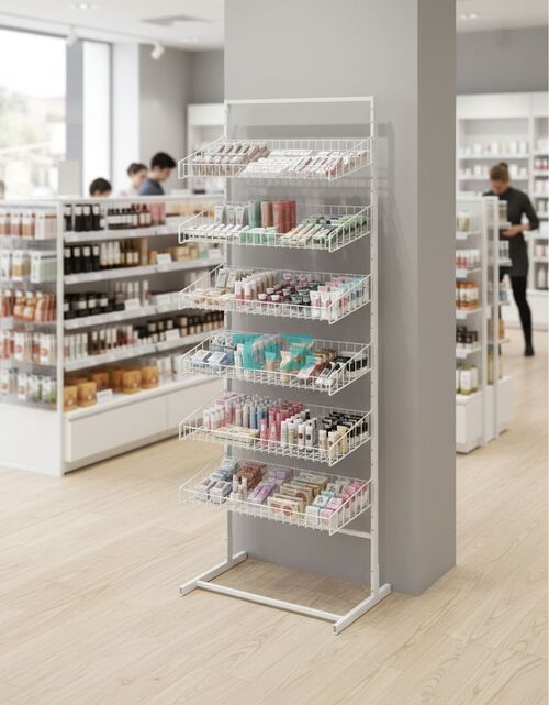 СТ.У.02 Стойка торговая универсальная 6 корзин 640 мм