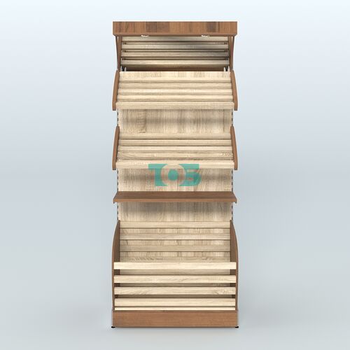 Стеллаж для хлеба и выпечки с нижней корзиной - накопителем и фризом Феникс №12ФК