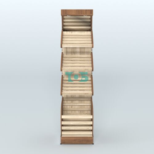 Стеллаж для хлеба и выпечки с нижней корзиной и фризом Феникс №4КФ