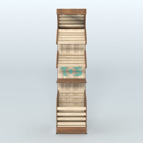 Стеллаж для хлеба и выпечки с нижней корзиной - накопителем и зеркальным фризом Феникс №14КФ