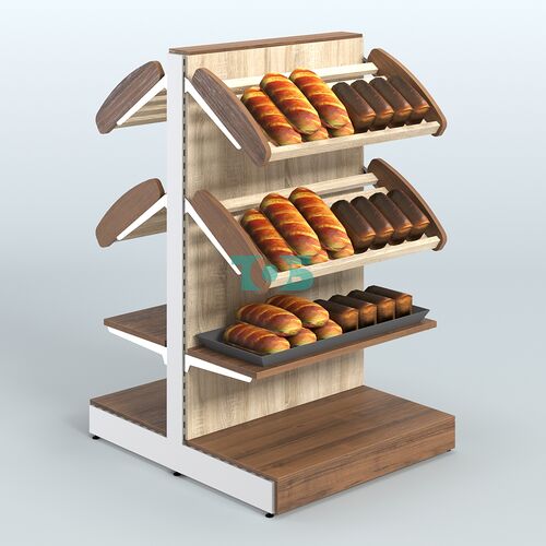Низкий островной широкий стеллаж для хлеба и выпечки СХОН-02