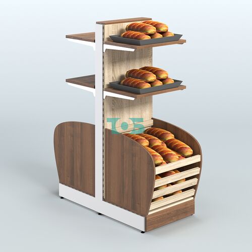 Низкий островной стеллаж средний для хлеба и выпечки СХОН-08