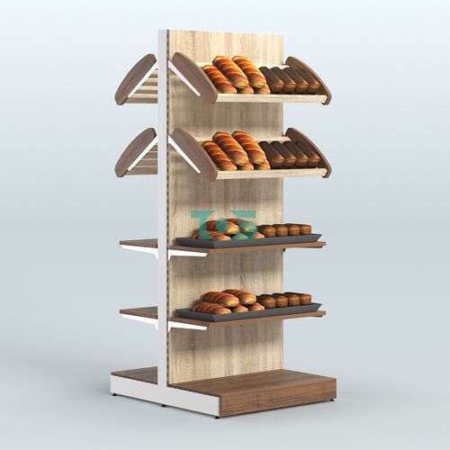 Высокий обзорный островной стеллаж для хлеба и выпечки СХОВ-05