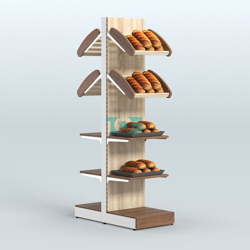 Высокий узкий островной стеллаж для хлеба и выпечки СХОВ-06