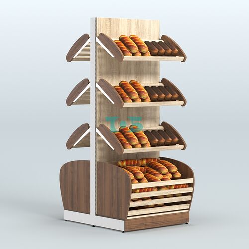 Островной высокий стеллаж с накопителями для хлеба и выпечки СХОВН-01