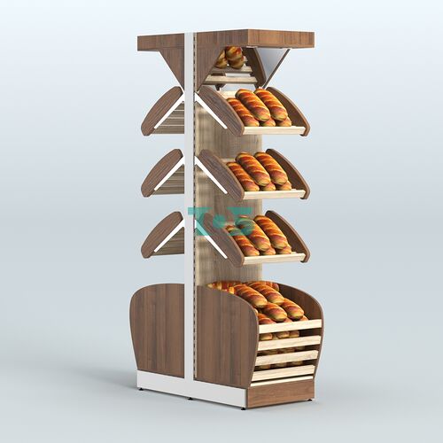 Вместительный островной стеллаж для хлеба и выпечки с накопителем и фризом СХОВНФ-02