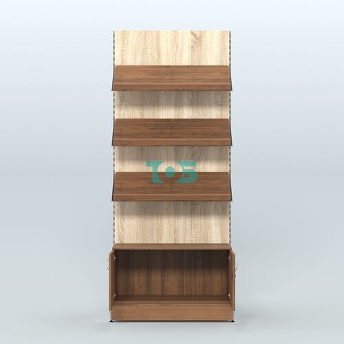 Стеллаж для хлеба и выпечки с тремя наклонными полками и накопителем Феникс №11