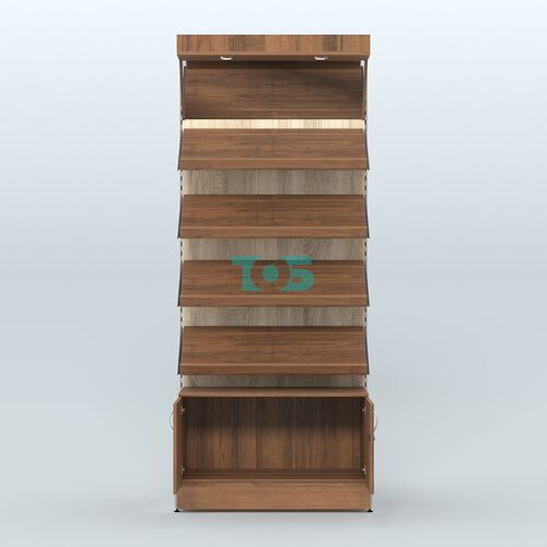 Стеллаж для хлеба и выпечки с четырьмя наклонными полками, накопителем и фризом Феникс №13ФН