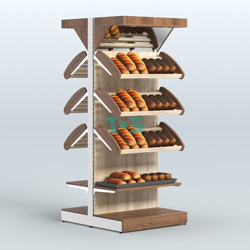 Стеллаж для хлеба островной высокий комбинированный с зеркальным фризом СХОВФ-03