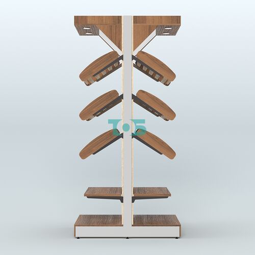 Стеллаж для хлеба островной высокий комбинированный с зеркальным фризом СХОВФ-03