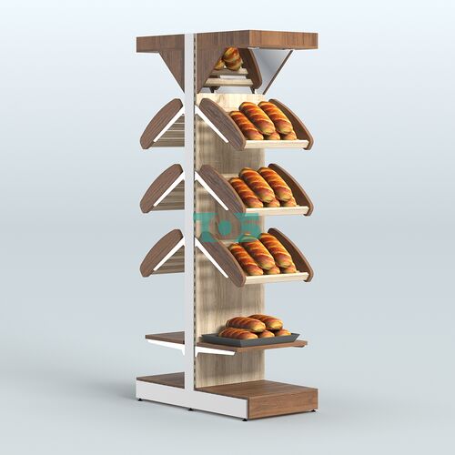 Стеллаж для хлеба островной узкий с зеркальным фризом СХОВФ-04