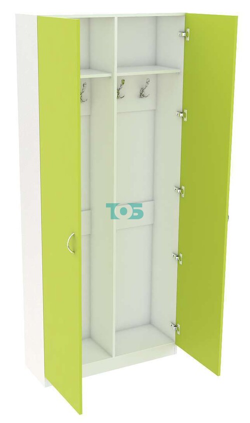 Аптечный шкаф модульный для одежды персонала для двух человек №2 серии ЛАЙМ