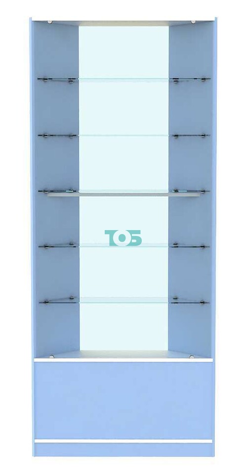 Аптечная витрина первой линии внешний угол серии СЭСП - ГОЛУБОЙ ГОРИЗОНТ №5-300
