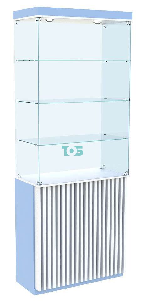 Высокая аптечная витрина широкая серии ВЕРТИКАЛЬ - ГОЛУБОЙ ГОРИЗОНТ №101В