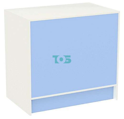 Недорогой глухой прилавок из ДСП для аптеки ГОЛУБОЙ ГОРИЗОНТ-01-900