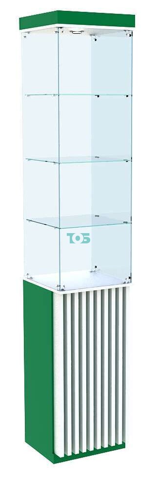 Высокая аптечная витрина квадратная серии ВЕРТИКАЛЬ - ИЗУМРУД №102В
