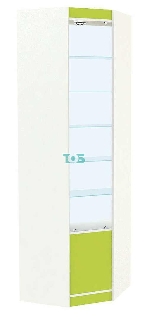 Витрина из ДСП внутреннего угла для аптеки первой линии ЛАЙМ-05А