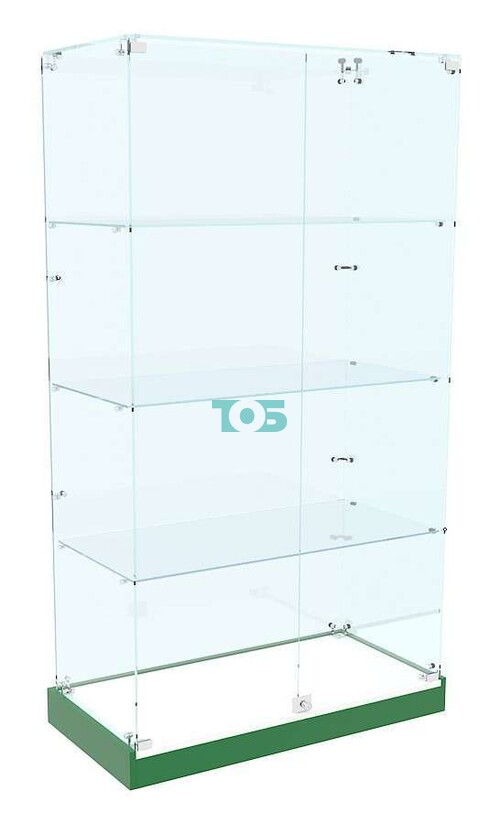 Стеклянная прямоугольная витрина в центр зала для аптеки ИЗУМРУД-ХП-05