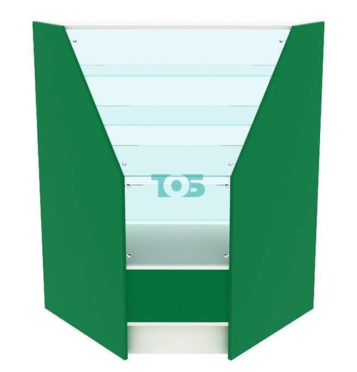 Прилавок для аптеки внутренний угол серии АЛМАЗ - ИЗУМРУД №4