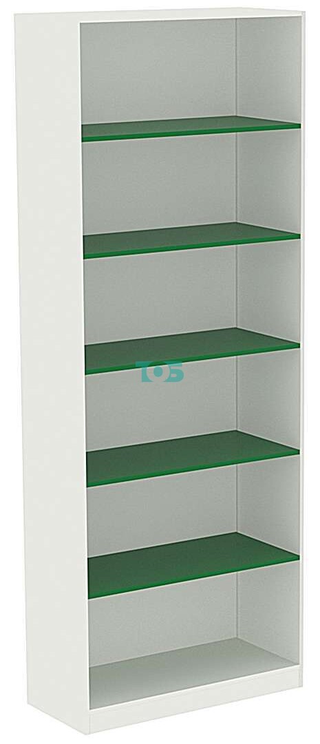 Высокий стеллаж с шестью полками для аптеки ИЗУМРУД-ВС-1-400