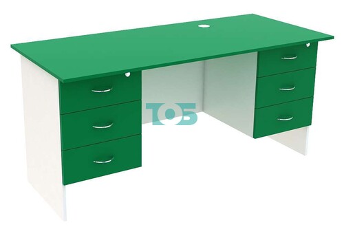 Стол двухтумбовый в аптечный кабинет серии ИЗУМРУД С-07