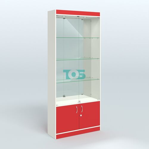 Витрина зеркальная из ДСП с дверками для аптеки №1-300-3