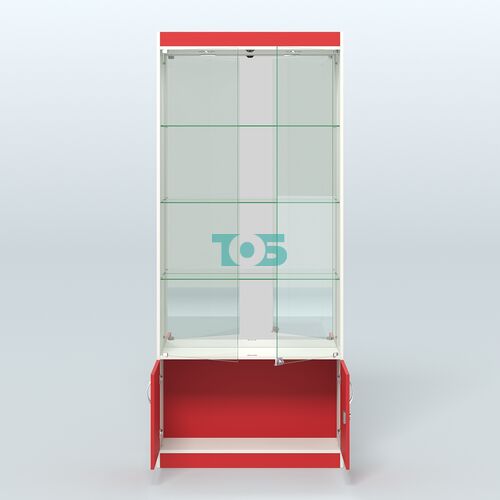 Витрина зеркальная из ДСП с дверками для аптеки №1-300-3