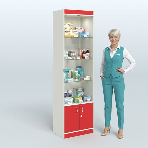 Витрина из ДСП с дверками для аптеки №2-400-1