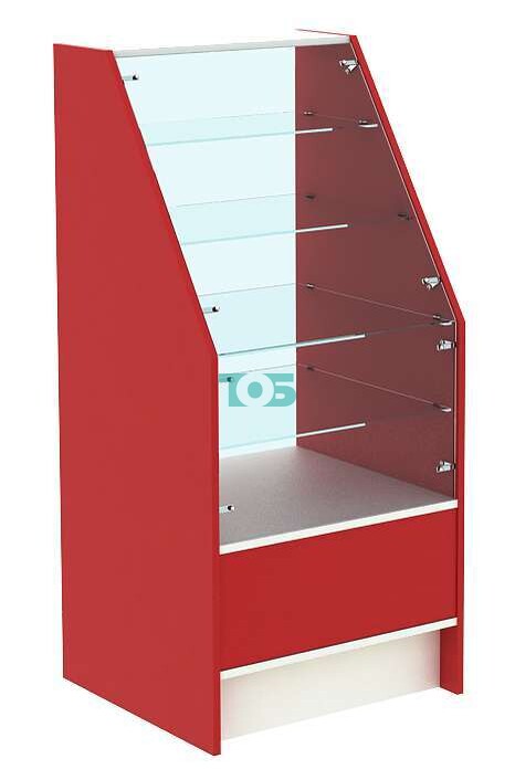 Прилавок для аптеки узкий серии АЛМАЗ - RED №1-600мм