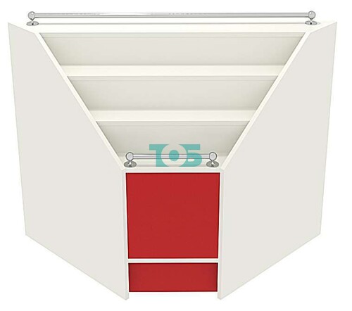 Прилавок - горка внутренний угол с четырьмя ступенями для аптеки RED-ПГ-1Б