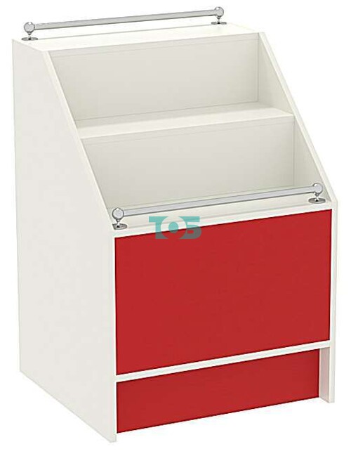 Прилавок - горка трёх-ступенчатая малая для аптеки RED-ПГ-2-600