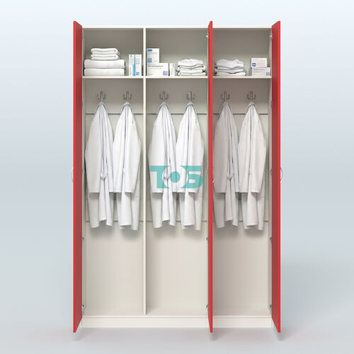 Аптечный шкаф одежды персонала для трёх человек №3