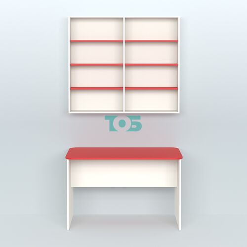 Распаковочный прямоугольный стол с антресолью для аптеки Р-02