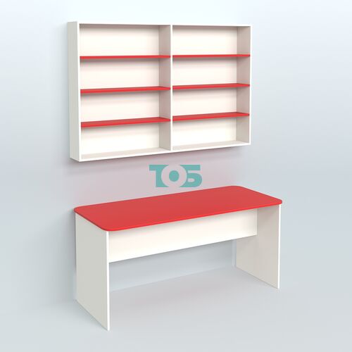 Распаковочный большой стол с антресолью для аптеки Р-05