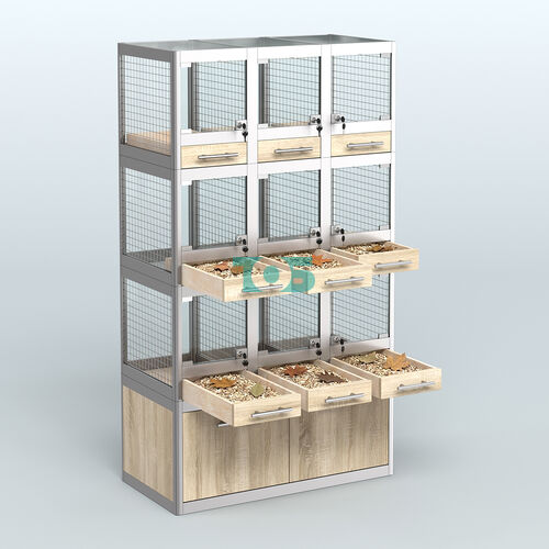 Витрина средняя для продажи животных - мелких грызунов в зоомагазин серии ДЕГУ - 03