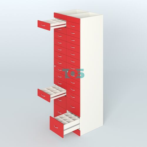 Рецептурный шкаф для аптек METACASE №2 глубиной 600 мм (26 ящиков)