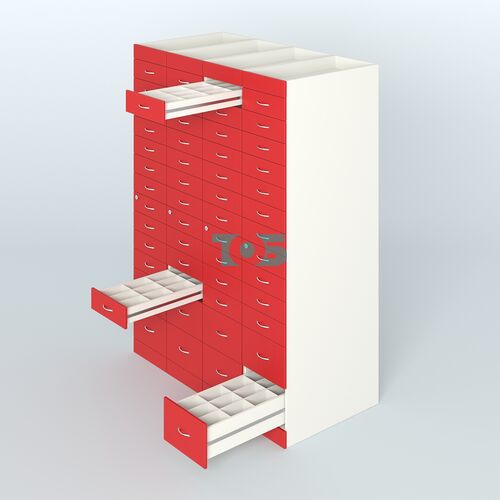 Рецептурный шкаф для аптек METACASE №4 глубиной 800 мм (52 ящика)