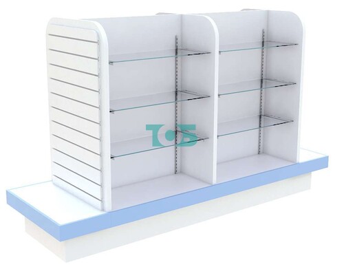 Островная система для аптек большая с торцевыми эконом-панелями серии Голубой Горизонт №6