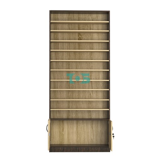 Стеллаж из ДСП с 10-ю полками 250x900 мм серии LEVEL-10 №11 (З/C - ДВП)