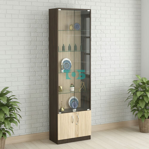 Торговая витрина с 4-мя стеклянными полками 250x600 мм серии NEXT-4 №4 (З/C - ДВП)