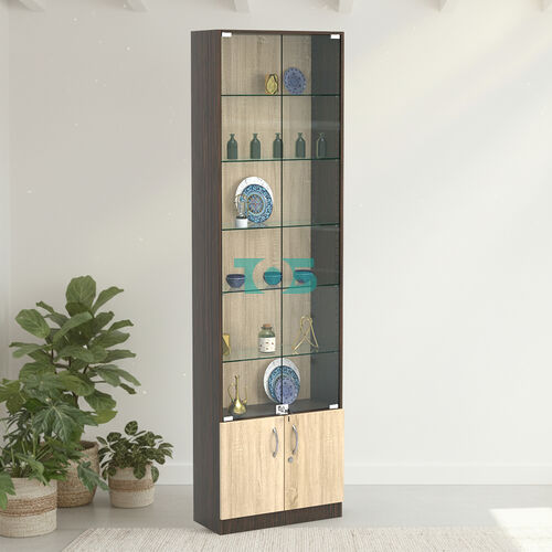 Торговая витрина с 5-ю стеклянными полками 250x600 мм серии NEXT-5 №4 (З/C - ДВП)