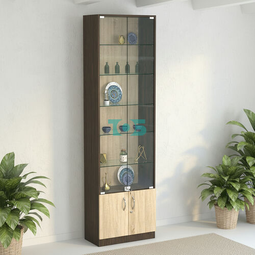 Торговая витрина с 5-ю стеклянными полками 300x600 мм серии NEXT-5 №5 (З/C - ДВП)