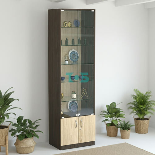 Торговая витрина с 5-ю стеклянными полками 400x600 мм серии NEXT-5 №7 (З/C - ДВП)