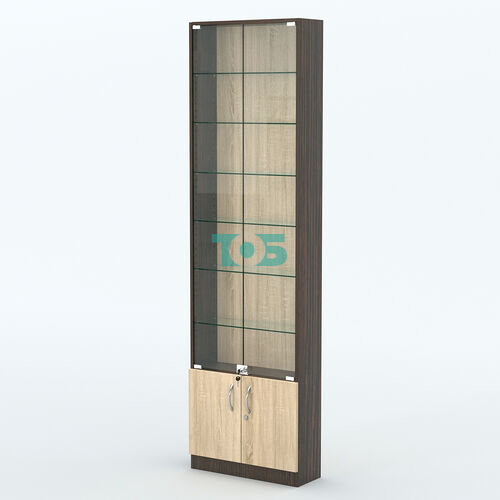 Торговая витрина с 6-ю стеклянными полками 200x600 мм серии NEXT-6 №3 (З/C - ДВП)