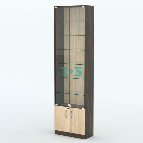 Торговая витрина с 6-ю стеклянными полками 250x600 мм серии NEXT-6 №4 (З/C - ДВП)