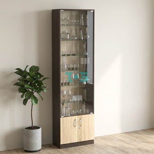 Торговая витрина с 6-ю стеклянными полками 250x600 мм серии NEXT-6 №4 (З/C - ДВП)