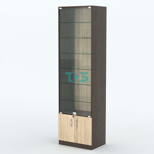 Торговая витрина с 6-ю стеклянными полками 400x600 мм серии NEXT-6 №7 (З/C - ДВП)